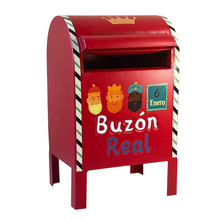 Cargar imagen en el visor de la galería, Buzón Real de Metal para Reyes Magos - Carta 6 de Enero, Decoración Navideña Infantil con Ilustración de Melchor, Gaspar y Baltasar
