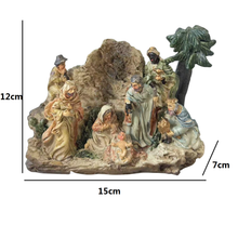 Cargar imagen en el visor de la galería, Escena de Navidad Figuras de Nacimiento de Resina para Decoración de Navidad 15x7x12 cm - Gerimport
