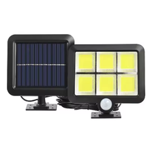 Cargar imagen en el visor de la galería, Luz Solar Con Sensor De Movimiento Lámpara Foco de LED Solar 120 COB 3 Funciones para Exterior Jardín Terraza Patio Balcon
