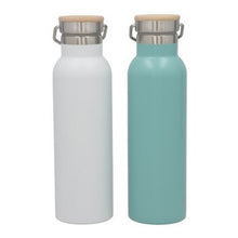 Cargar imagen en el visor de la galería, Termo 600ml Acero Inoxidable 304 con Asa | Botella Térmica Frío y Calor | Tapa Bambú Antigoteo | Portátil y Reutilizable (Color Aleatorio)

