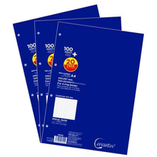 Cargar imagen en el visor de la galería, PACK 3 Recambios de Hojas A4 para Carpetas de 4 Anillas – 300+60 Hojas, Papel de 90 g/m², Cuadrícula 4 mm
