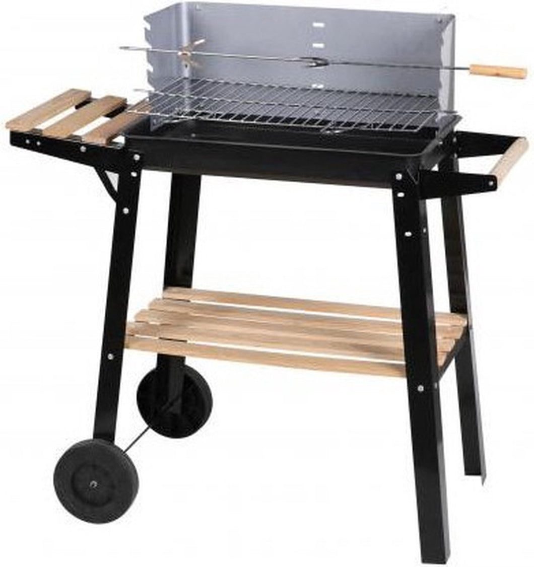 Elite - Barbacoa de Carbón Rectangular con 2 Ruedas y Patas (82.5 X 33 X 84 CM)