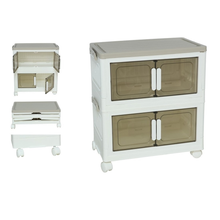 Cargar imagen en el visor de la galería, Organizador Apilable con Ruedas X2 – Caja de Almacenaje Plegable con Puertas Frontales – 3 Tamaños Disponibles – Plástico Resistente
