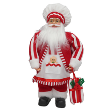 Cargar imagen en el visor de la galería, Figuras Decorativas Navideñas de Papá Noel y Mamá Noel - Muñecos de Peluche Estilo Chef con PP, PVC y Poliéster para Decoración de Navidad (Modelos 32 cm y 45 cm)
