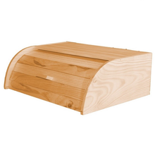 Cargar imagen en el visor de la galería, Panera de Madera Natural con Tapa Enrollable, Panera o Recipiente de Comida Seca para Almacenamiento de Cocina
