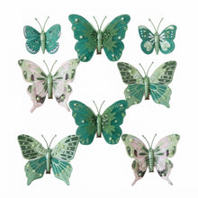 Cargar imagen en el visor de la galería, Set de 10 Mariposas Decorativas con Clip para Manualidades, Árbol de Navidad y Decoración del Hogar – Disponible en 4 Colores
