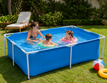 Cargar imagen en el visor de la galería, Piscina Desmontable Rectangular Infantil y Familiar 213x152x61 cm con Estructura Metálica Resistente

