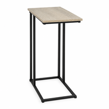 Cargar imagen en el visor de la galería, Mesa Auxiliar Forma de C para Sofá y Cama | Mesita Lateral Multiusos Compacta con Estructura de Metal y Tablero de Madera (40 x 26 x 58 cm)
