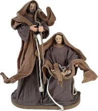 Cargar imagen en el visor de la galería, Nacimiento Navidad Familia José, María y Niño Jesús – Belén Escena Pesebre con Figuras 28x16x33 cm Marrón
