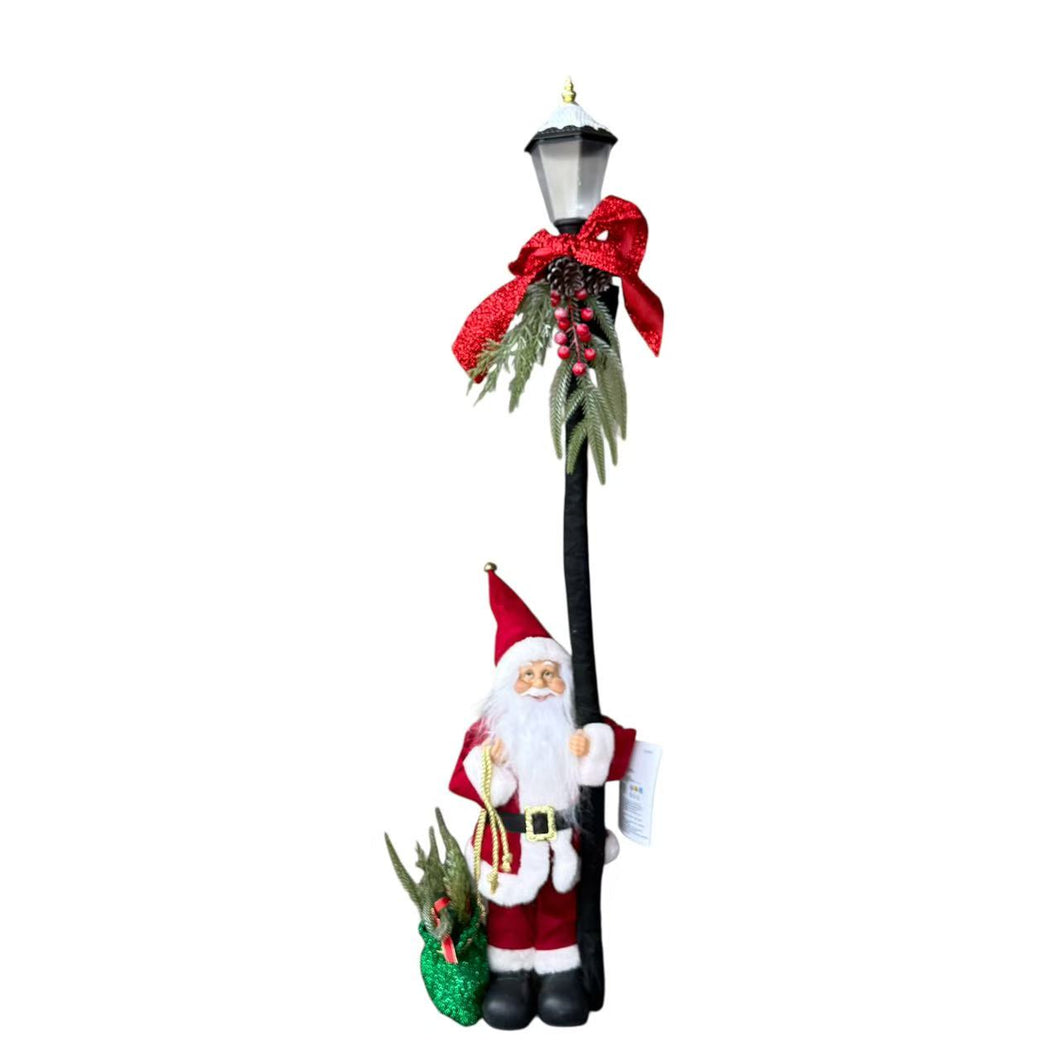 Muñeco de Papá Noel con Farol plegable, 110 cm, Decoración Navideña para Hogar - Gerimport
