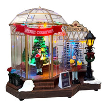 Cargar imagen en el visor de la galería, Escena Floriteria Con Luz Led y Música Navideña para Decorción de Navidad
