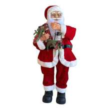Cargar imagen en el visor de la galería, Figura Papá Noel de Pie con Luz, Música y Movimiento 87 cm Sensor de Voz Vestido Rojo y Lámpara Navideña
