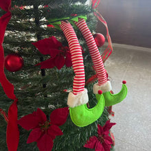 Cargar imagen en el visor de la galería, Set de 2 Colgantes Piernas de Elfo para Árbol de Navidad 14x46 cm Decoración Divertida de Poliéster y Plástico
