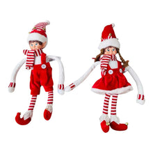 Cargar imagen en el visor de la galería, Muñeco Elfo Niño y Niña con Cascabeles | Decoración Navideña
