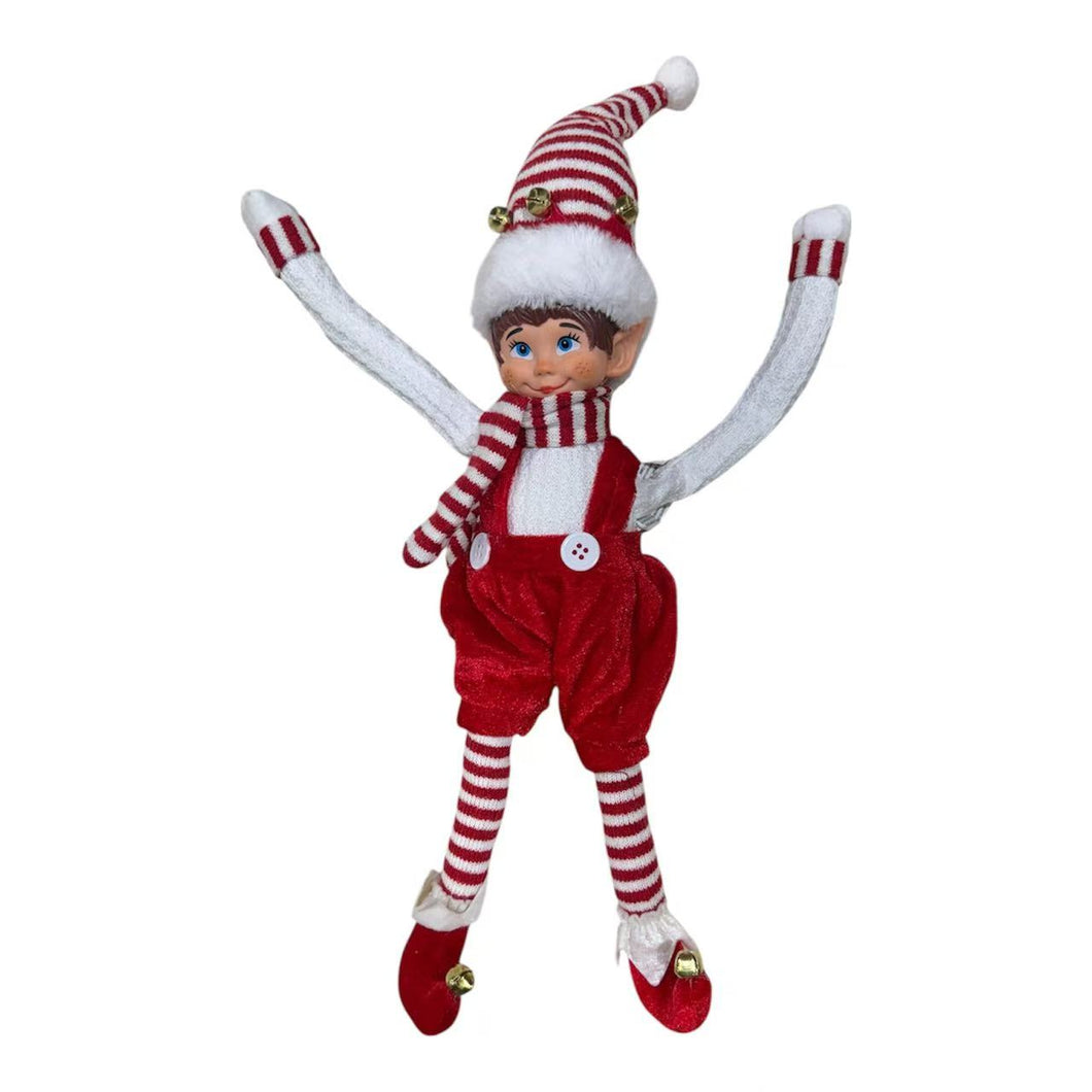 Muñeco Elfo Niño y Niña con Cascabeles | Decoración Navideña