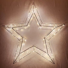 Cargar imagen en el visor de la galería, Estrella de Navidad Luminosa 3D de Metal con Luces LED Cálidas - Decoración Interior Festiva para Navidad en Plata
