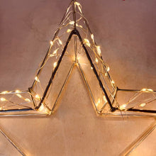 Cargar imagen en el visor de la galería, Estrella de Navidad Luminosa 3D de Metal con Luces LED Cálidas - Decoración Interior Festiva para Navidad en Plata
