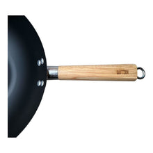 Cargar imagen en el visor de la galería, Sartén Wok 30 Cm Acero al Carbono Prensado Revestimiento Antiaderente Con Mago De Madera Válido Para Induccion todo tipo de Cocinas
