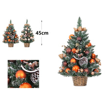 Cargar imagen en el visor de la galería, Árbol de Navidad 45 cm con Maceta y Adornos – Bolas, Cascabel y Piña Grande, 2 Colores al Azar
