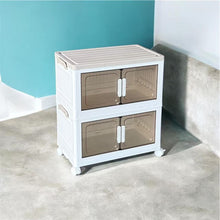 Cargar imagen en el visor de la galería, Organizador Apilable con Ruedas X2 – Caja de Almacenaje Plegable con Puertas Frontales – 3 Tamaños Disponibles – Plástico Resistente

