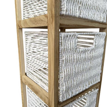 Cargar imagen en el visor de la galería, Mueble Cajonera con Ruedas 3 Cajones | Estructura Paulownia/MDF/Álamo | Blanco o Natural | 77,5x29x27 cm
