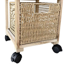 Cargar imagen en el visor de la galería, Mueble Cajonera con Ruedas 3 Cajones | Estructura Paulownia/MDF/Álamo | Blanco o Natural | 77,5x29x27 cm
