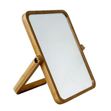 Cargar imagen en el visor de la galería, Espejo de Bambú Ajustable – Espejo de Mesa con Soporte Plegable, Diseño Natural y Ángulo Regulable
