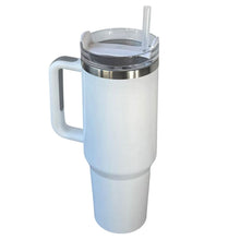 Cargar imagen en el visor de la galería, Taza Termo de Viaje 1.2L de Acero Inoxidable con Asa y Pajita | Vaso Térmico Doble Pared para Coche | Mantiene Frío y Caliente
