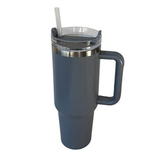 Cargar imagen en el visor de la galería, Taza Termo de Viaje 1.2L de Acero Inoxidable con Asa y Pajita | Vaso Térmico Doble Pared para Coche | Mantiene Frío y Caliente
