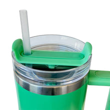 Cargar imagen en el visor de la galería, Taza Termo de Viaje 1.2L de Acero Inoxidable con Asa y Pajita | Vaso Térmico Doble Pared para Coche | Mantiene Frío y Caliente
