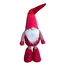 Cargar imagen en el visor de la galería, Gnomo Navideño Extensible de 77 a 128 cm en Color Rojo - Muñeco de Navidad Ajustable con Patas Telescópicas para Decoración del Hogar

