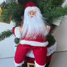 Cargar imagen en el visor de la galería, Árbol de Navidad 80 cm con Papá Noel, Lazo y Regalos - Decoración Navideña con Maceta Decorada de 80 Centímetros
