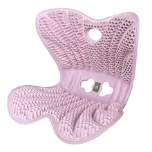 Cargar imagen en el visor de la galería, Cojin Ergonomico Infantil y Juvenil para Silla de Estudio - Corrector de Postura de Espalda y Coxis, Diseño Mariposa Antideslizante, Ideal para Niños y Estudiantes (Gris/Rosa)
