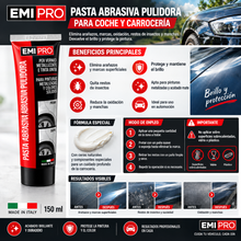 Cargar imagen en el visor de la galería, Pasta Abrasiva Pulidora EMI PRO para Coche y Carrocería – Eliminador de Arañazos, Marcas, Oxidación, Restos de Insectos y Manchas – Apta para Pintura Metalizada y Acabado Mate
