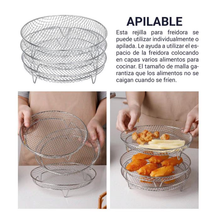Cargar imagen en el visor de la galería, Set 3 Rejilla Redonda Apilable para Freidora de Aire Quttin ø 20 x 4.5cm
