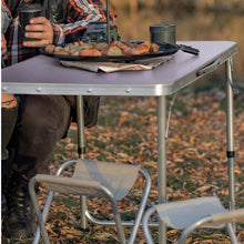 Cargar imagen en el visor de la galería, Mesa de Camping Plegable Multifuncional - Mesa Plegable en Madera MDF y Acero - Mesa Auxiliar para Jardín, Terraza, Balcón o Picnic
