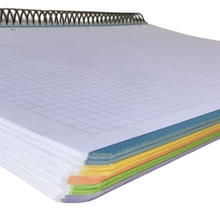 Cargar imagen en el visor de la galería, Cuaderno libreta Cervantes espiral forrado tapa extradura 120 hoja microperforadas A4 cuadrícula 5X5 MM
