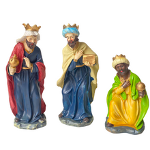 Cargar imagen en el visor de la galería, Nacimiento Resina 9 Piezas Aprox 15 cm Figuras Jesus, Maria, Jose, Reyes magos, Angel, Buey y Burro, Belen Pesebre Decoracion Navidad
