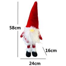 Cargar imagen en el visor de la galería, Muñeco de Gnomo de Navidad con 1 luz LED Rojo con Movimiento de Muelle,  Figura Enano de elfo de Navideño Para Decoración de Navadad 24 x 16 x 58 cm
