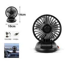Cargar imagen en el visor de la galería, Ventilador para Coches cabeza Giratorios 360º con su Mango Ajustable con Cable de USB 5V
