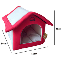 Cargar imagen en el visor de la galería, Casa para Perro Gato Mascota con Cojin, y Cremallera Desmodable 54x50x46 cm
