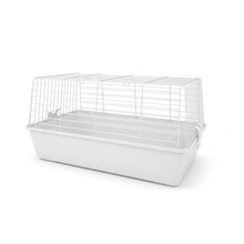 Cargar imagen en el visor de la galería, Jaula para Conejo y Pequeños Roedores 69x44,5x35,5 cm con Base Plástica y Rejilla Metálica – Color Blanco o Gris
