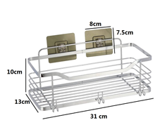 Cargar imagen en el visor de la galería, Accesorios para el baño Cesta Estante Rectangular, Jabonera, Portarollo, Gancho de Acero Inoxidable Con Tarjeta Adhesivo 3M - Tendance
