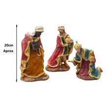 Cargar imagen en el visor de la galería, Set 3 Reyes Magos Melchor, Gaspar y Baltasar Resina Para Belen Pesebre Figuras Decoracion de Navidad
