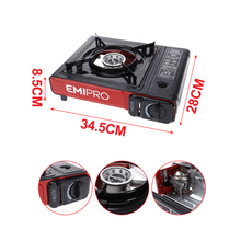Cargar imagen en el visor de la galería, Hornillo de Gas Portátil EMIPRO 2900W con Encendido Piezoeléctrico | Cocina de Camping Compacta y Segura
