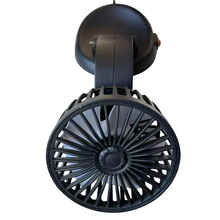 Cargar imagen en el visor de la galería, Ventilador para Coches cabeza Giratorios 360º con su Mango Ajustable con Cable de USB 5V
