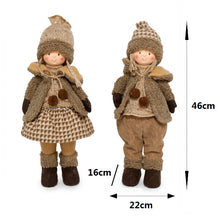 Cargar imagen en el visor de la galería, Figura Navideña Niño o Niña de Tela 46 cm – Muñeco Decorativo de Navidad, Adorno Navideño Infantil para Hogar, Estantería y Mesa
