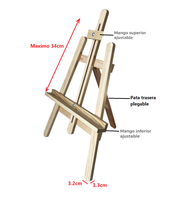 Cargar imagen en el visor de la galería, Caballete pintura madera de pino natural, Caballete Para Pintura para pintar en lienzo
