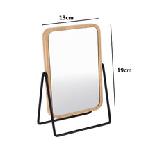 Cargar imagen en el visor de la galería, Espejo de Bambú Ajustable – Espejo de Mesa con Soporte Plegable, Diseño Natural y Ángulo Regulable
