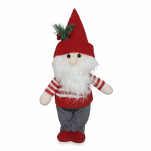 Cargar imagen en el visor de la galería, Figura Decorativa Gnomo Navideño de Peluche - Duende Papá Noel o Elfa con Ropa de Punto para Decoración de Navidad (16x10x35 cm)
